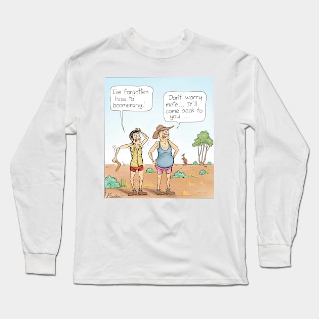 Forgot How To Boomerang Long Sleeve T-Shirt by JedDunstan